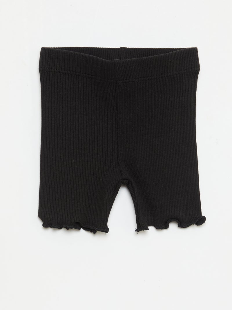 Pack de leggings de canalé - 2 unidades Negro - Kiabi