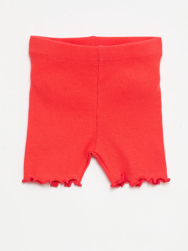 Pack de leggings de canalé - 2 unidades Rojo - Kiabi