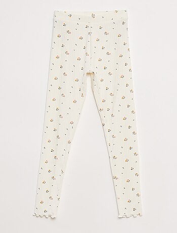 Pack de leggings de canalé 1 estampado + 1 liso - 2 piezas