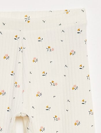 Pack de leggings de canalé 1 estampado + 1 liso - 2 piezas