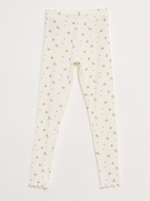 Pack de leggings de canalé 1 estampado + 1 liso - 2 piezas - Kiabi