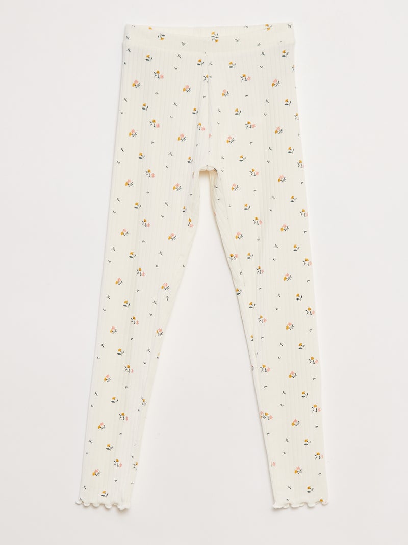 Pack de leggings de canalé 1 estampado + 1 liso - 2 piezas Azul - Kiabi