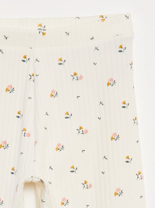 Pack de leggings de canalé 1 estampado + 1 liso - 2 piezas - Kiabi