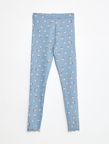 Pack de leggings de canalé 1 estampado + 1 liso - 2 piezas