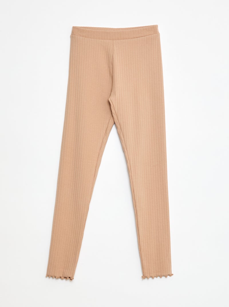 Pack de leggings de canalé 1 estampado + 1 liso - 2 piezas Beige - Kiabi