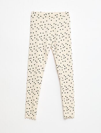 Pack de leggings de canalé 1 estampado + 1 liso - 2 piezas