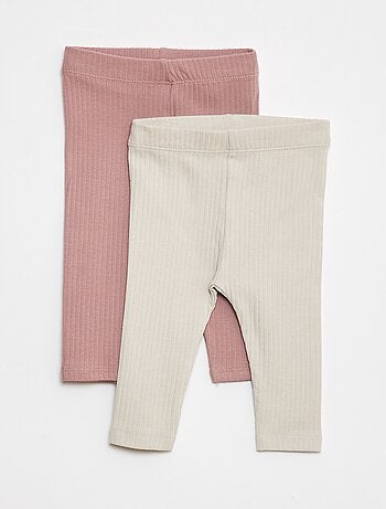 Pack de leggings de canalé largos - 2 piezas