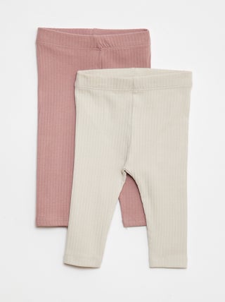 Pack de leggings de canalé largos - 2 piezas