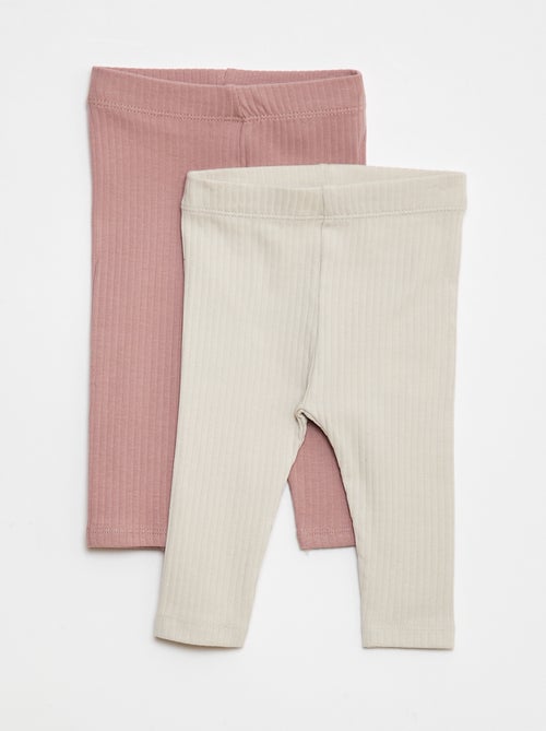 Pack de leggings de canalé largos - 2 piezas - Kiabi