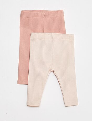 Pack de leggings de canalé largos - 2 piezas