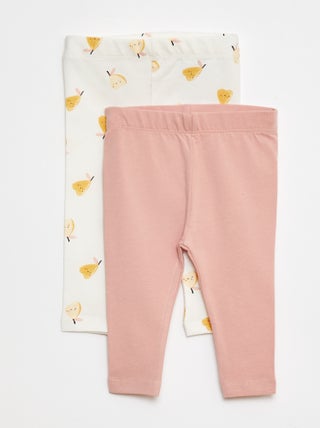 Pack de leggings largo 1 estampado all over / 1 color liso