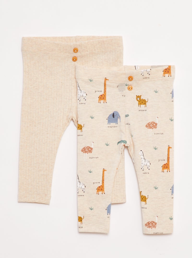Pack de leggings largos Beige - Kiabi