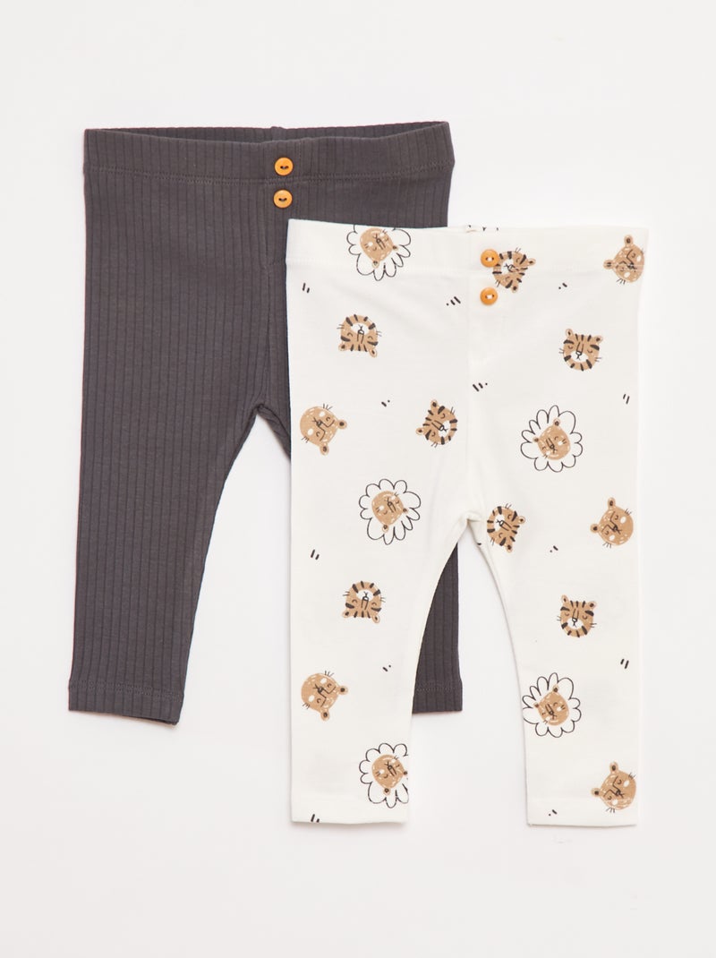 Pack de leggings largos Blanco - Kiabi