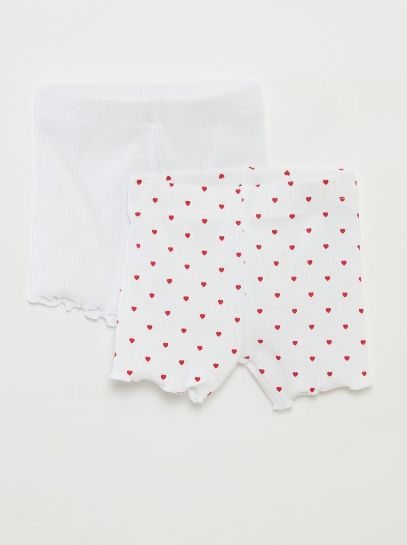 Pack de pantalones cortos ciclistas - 2 piezas BLANCO - Kiabi