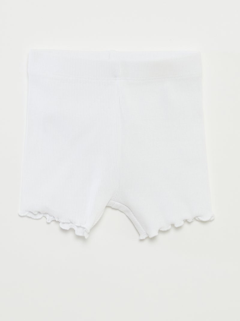 Pack de pantalones cortos ciclistas - 2 piezas BLANCO - Kiabi