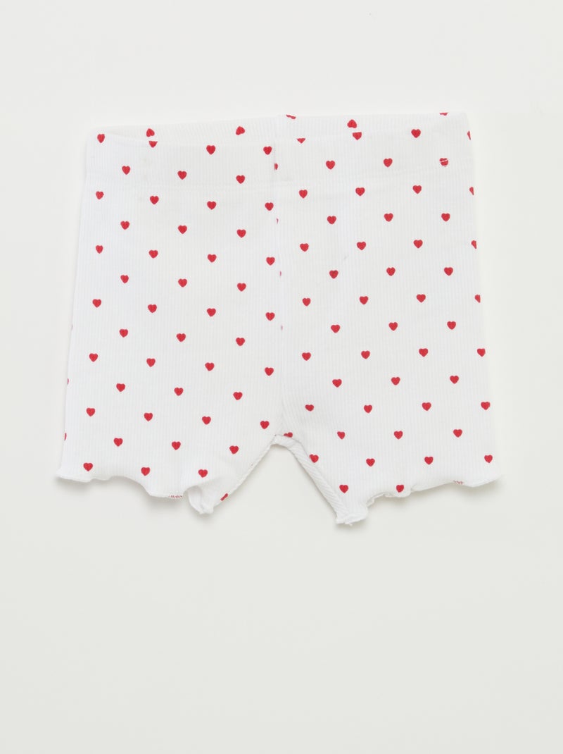 Pack de pantalones cortos ciclistas - 2 piezas BLANCO - Kiabi