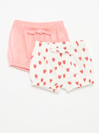 Pack de pantalones cortos con lazos  - 2 piezas