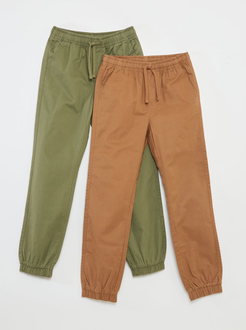 Pack de pantalones de chándal - 2 piezas Kaki - Kiabi