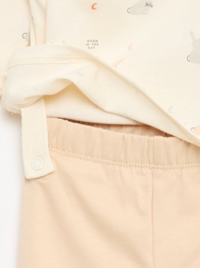 Pack de pijama chill en punto de algodón Blanco - Kiabi