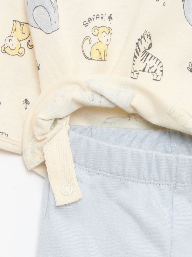 Pack de pijama chill en punto de algodón Blanco - Kiabi