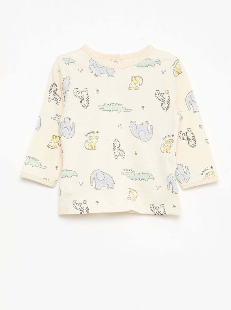 Pack de pijama chill en punto de algodón Blanco - Kiabi