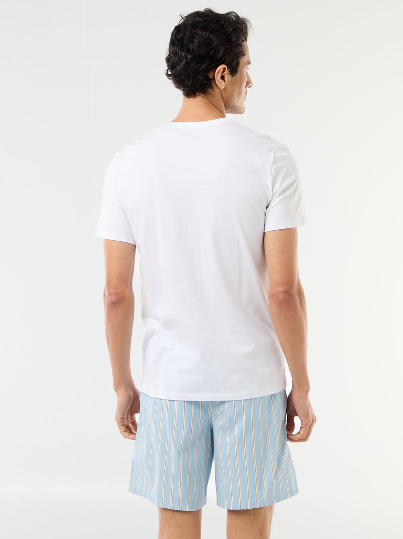 Pack de pijama corto camiseta + pantalón corto - 2 piezas Azul - Kiabi
