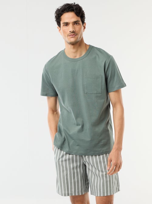 Pack de pijama corto camiseta + pantalón corto - 2 piezas - Kiabi