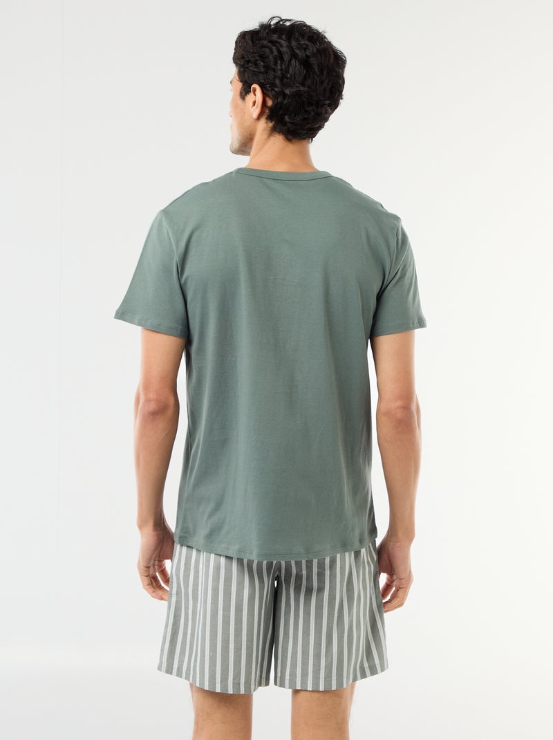 Pack de pijama corto camiseta + pantalón corto - 2 piezas Verde - Kiabi