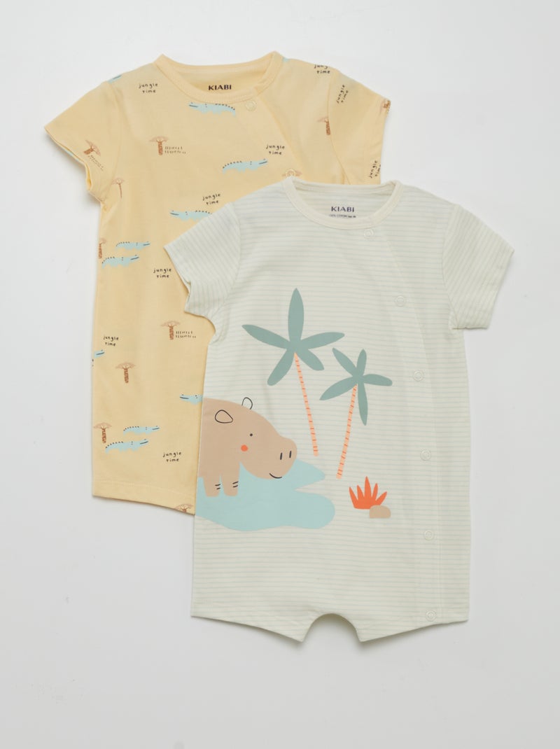 Pack de pijamas estampados - 2 piezas BLANCO - Kiabi