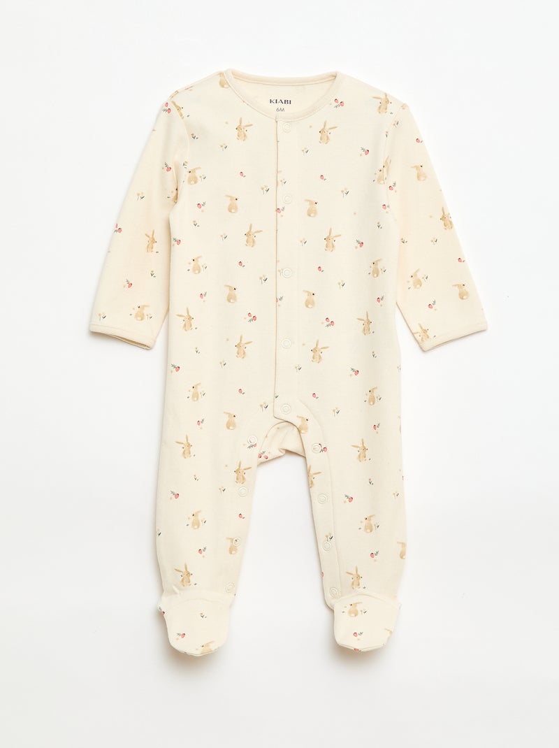 Pack de pijamas peleles con pies Blanco - Kiabi