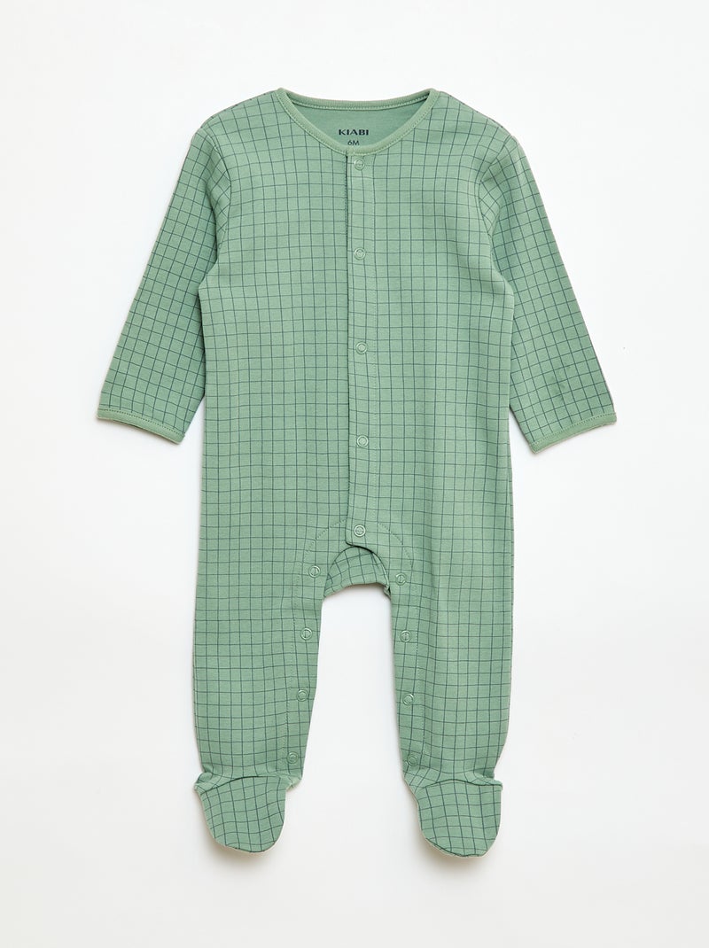 Pack de pijamas peleles con pies Verde - Kiabi