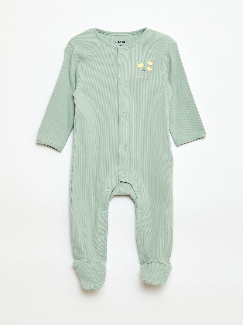 Pack de pijamas peleles con pies Verde - Kiabi