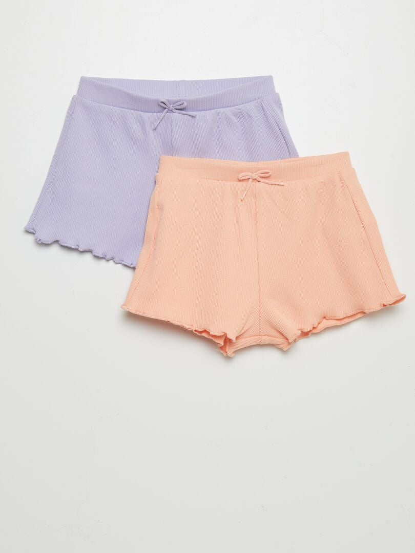 Pack de shorts de canalé - 2 piezas NARANJA - Kiabi