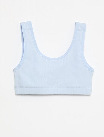 Pack de sujetadores tipo top de punto acanalado