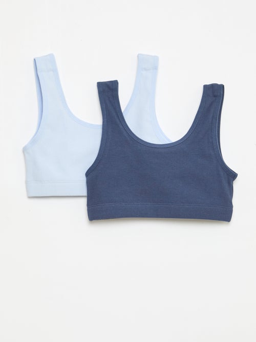 Pack de sujetadores tipo top de punto acanalado - Kiabi