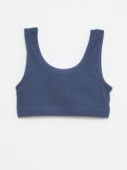 Pack de sujetadores tipo top de punto acanalado - Kiabi