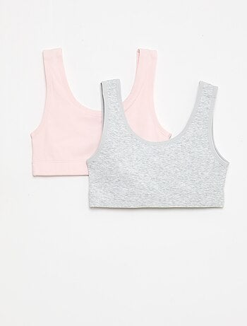 Pack de sujetadores tipo top de punto acanalado