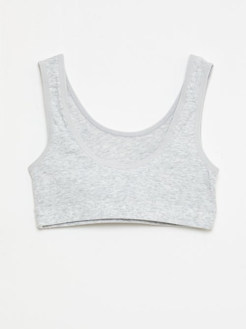 Pack de sujetadores tipo top de punto acanalado - Kiabi