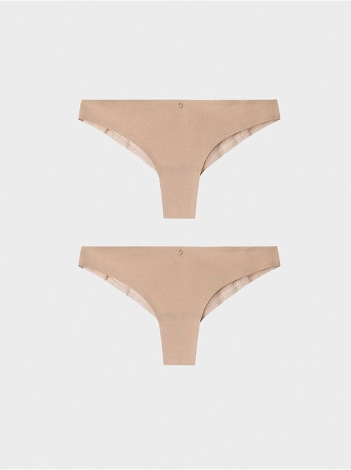 Pack dos bragas brasile?as de microfibra sin costuras - Kiabi Pack dos bragas brasile?as de microfibra sin costuras - Kiabi