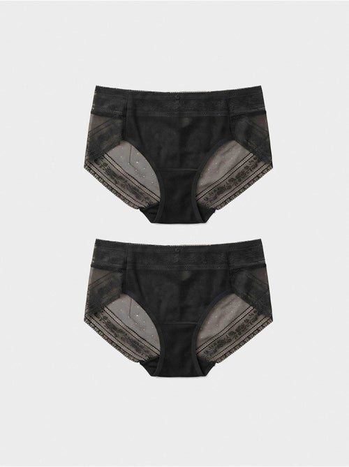 Pack dos bragas de encaje extraplano sin costuras - Kiabi
