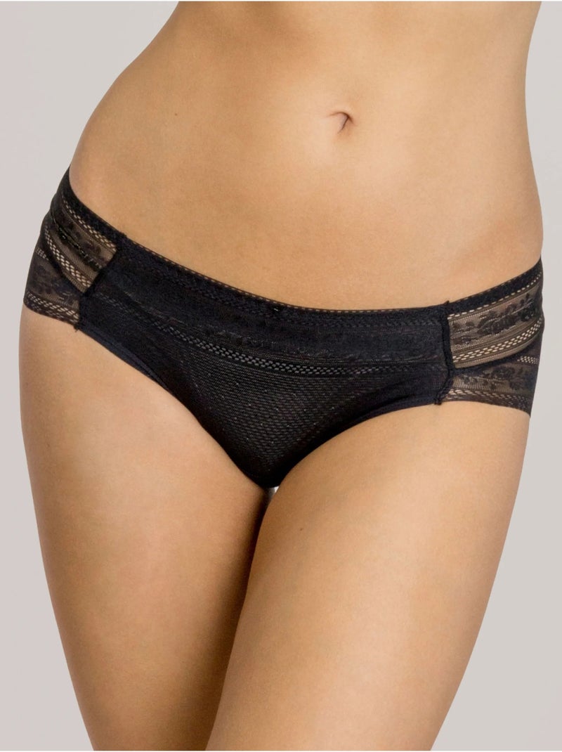 Pack dos bragas de encaje extraplano sin costuras Negro - Kiabi