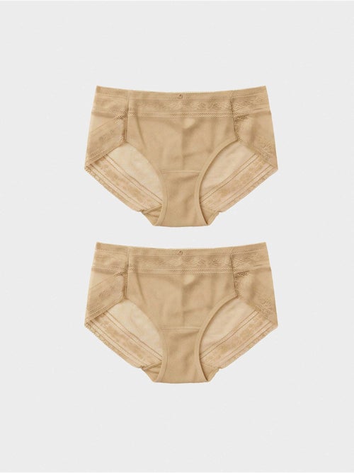 Pack dos bragas de encaje extraplano sin costuras - Kiabi