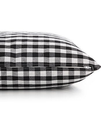 Pack dos fundas de cojín a cuadros vichy, de tejido impermeable - Gamusi.