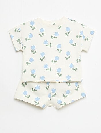 Pack estampado de 2 piezas pantalón corto + camiseta