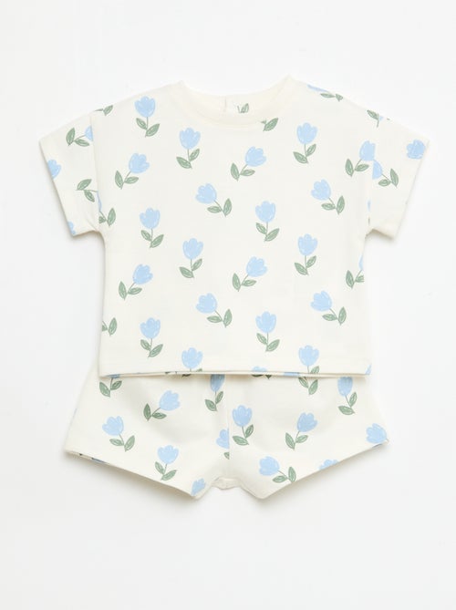 Pack estampado de 2 piezas pantalón corto + camiseta - Kiabi