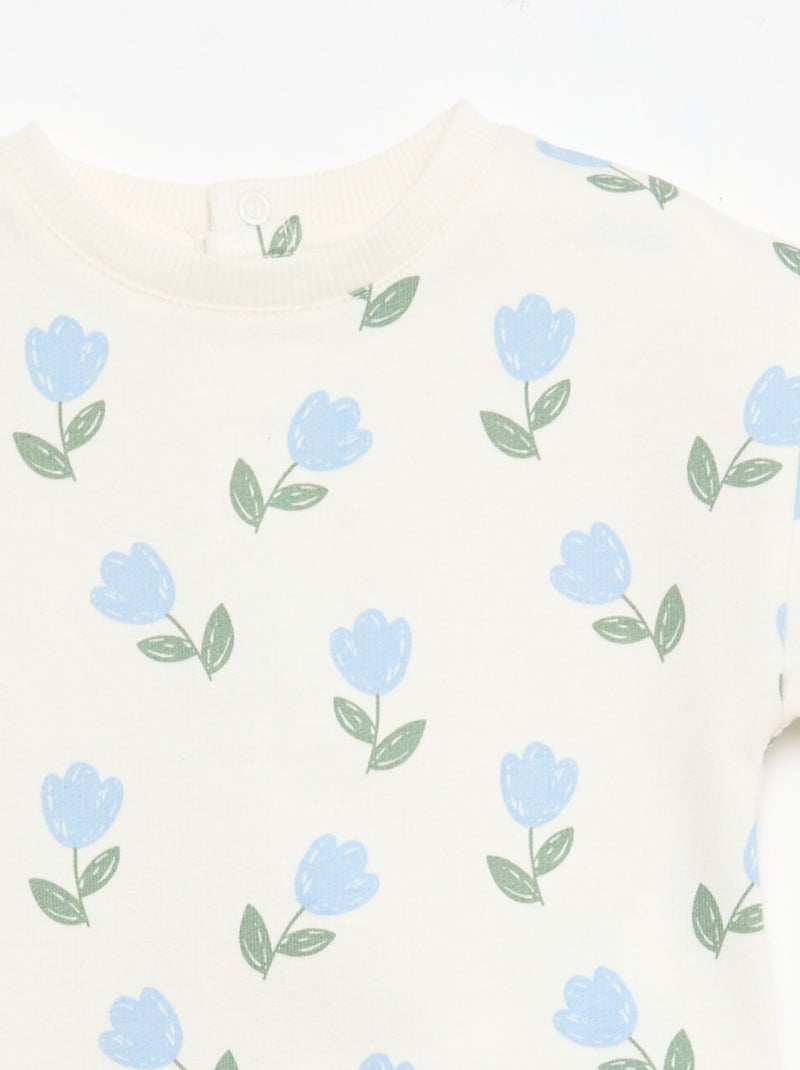 Pack estampado de 2 piezas pantalón corto + camiseta Blanco - Kiabi