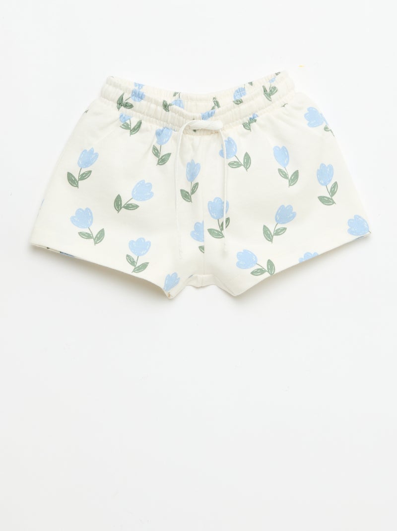 Pack estampado de 2 piezas pantalón corto + camiseta Blanco - Kiabi