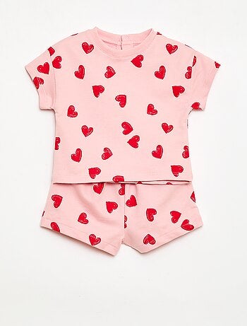 Pack estampado de 2 piezas pantalón corto + camiseta