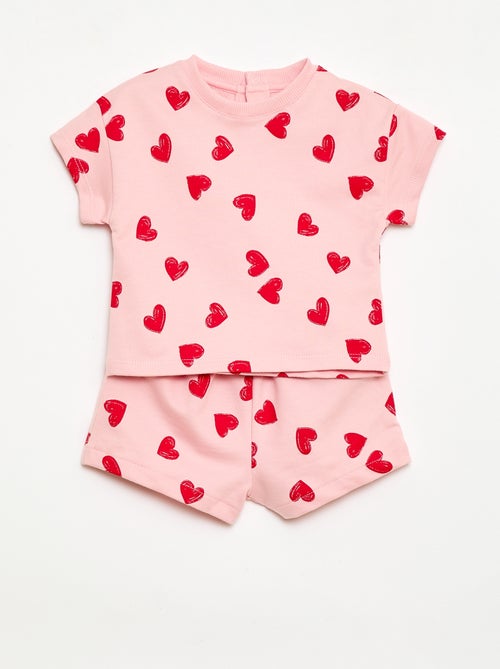 Pack estampado de 2 piezas pantalón corto + camiseta - Kiabi
