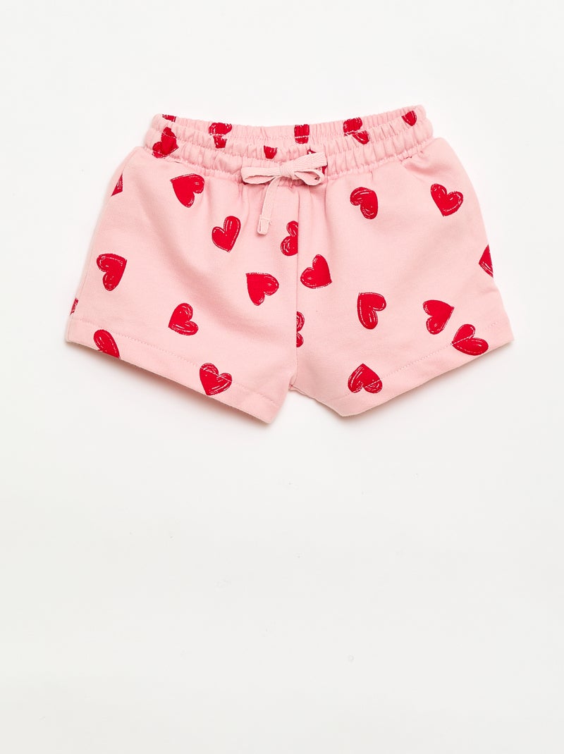 Pack estampado de 2 piezas pantalón corto + camiseta Rosa - Kiabi